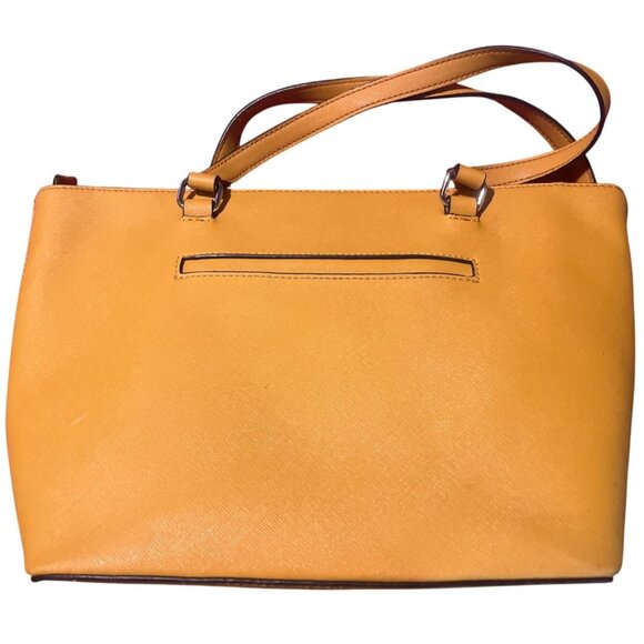 Guess Los Angeles Yellow Faux Leather Shoulder Bag With Logo Embossing & Charm - Picture 4 of 8